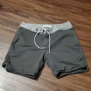 Quiksilver Men’s Dark Gray Cotton Swim Board Shorts with Light Gray Waistband